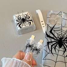 Juego de protección de cargador y cable con tema de araña, compatible con cable de carga Apple 18-20W, organizador de cable anti-rotura - Multicolor - Ver 2