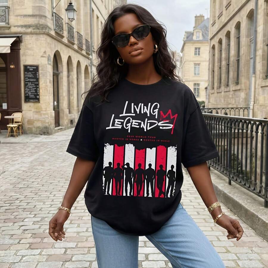Living Legends World Tour Shirt _ K-Pop Fan Concert Tee - Black - View 1