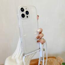 1pc Minimalist Transparent Wave Lens Full Coverage Protective Phone Case, Fashionable, Suitable For Outdoor, Travel, Running, Office Work, Unisex, Compatible With Apple// Phones - Clear - View 8