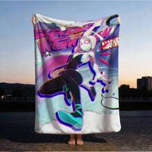 1PC Superhero All-Season Casual Blanket, Cartoon Cool S-Pider-Man Themed Sofa Air Conditioner Blanket,Cartoon Character Blanket,Camping Blanket,Present Modern Fashion Gift Suitable, For Home Bedroom Bed Sofa Office Lunch Break Cover Picnic Blanket - 彩色 - 查看 2