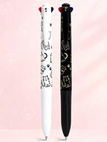 2支/4支裝 高美感四色可伸縮原子筆組，0.5mm替芯，4色（黑、紅、藍、綠），多色學習筆、手帳筆，高美感快乾彩色筆，送給朋友、老師、學生的完美禮物，開學用品 - 4合一原子筆 - 查看 12