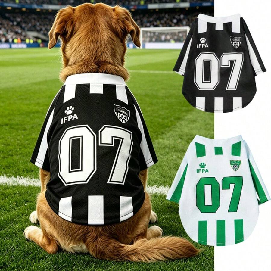 1 Stück Haustier Hund/Katze Universal 07 Grün & Schwarz Gestreift Buchstaben Muster Mode Lässig Sport Stil Bequemes Hundeshirt
