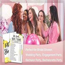 Bridal Shower Games - Lemon Theme Engagement Party Game Cards For Wedding, Bachelorette Party - Citrus Lemon Bridal Shower Decorations - He Said She Said - 30 Cards(A02) - A - 查看 4