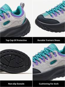 CAMEL CROWN New Women's Outdoor Breathable Casual Sports Shoes, Bread-Shaped Upper, Wear-Resistant Non-Slip Hiking Shoes - Chip Gray Black - View 6