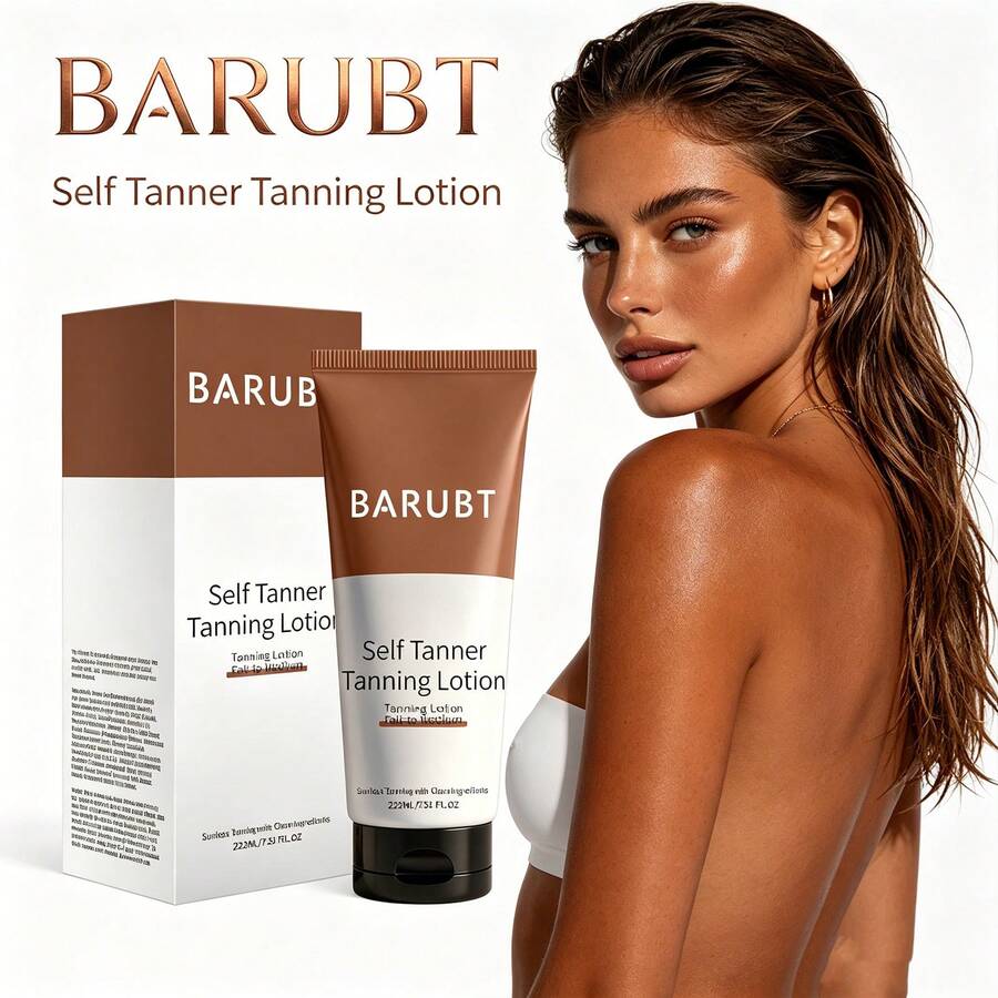 Self Tanner Tanning Lotion 222ml/7.51oz, Sunless Tanner For Fair To Medium Skin, Helps Create A Natural, Gradual Tan Without Sun Exposure, Streak-Free And Easy To Apply - màu nâu - Xem 1