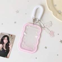 1 pieza Soporte de tarjeta acrílico con alas de ángel de 3 pulgadas, funda de exhibición de tarjeta de foto de ídolo para niñas, protector de marco de foto para estudiantes - Rectángulo - Ver 5