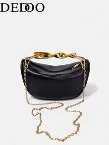 2025 New Unique Design PU Leather Handbag/Shoulder Bag, Metal Handle, High-End Quality - Black - View 13
