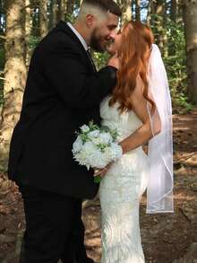 10英吋象牙色玫瑰新娘花束，適用於新娘與伴娘，1件裝 - 白色 - View 8