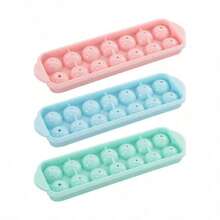 1個圓形附蓋排水冰格，14格，居家DIY製冰模具 - 彩色 - 查看 6
