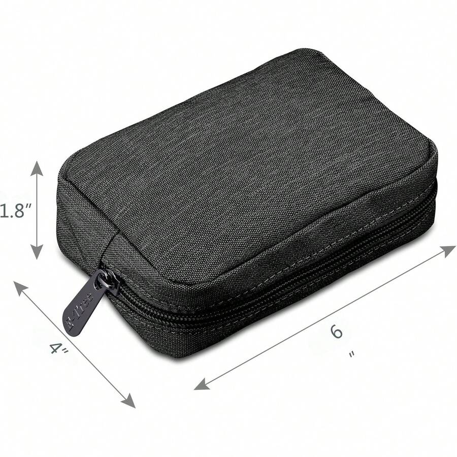 DCVU-Bolsa pequeña de lona con cierre de, estuche de viaje para maquillaje, bolsa de cosméticos, accesorios electrónicos portátiles, organizar, pequeña bolsa para bolso ( 15cm x 10cm x 5cm)-CDBY - cuadriculado - Ver 1
