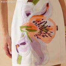 Fengyu Women's Clothing Store Vestido casual mini de mujer con cuello redondo, sin mangas y estampado floral - Rosa Pálido - Ver 6