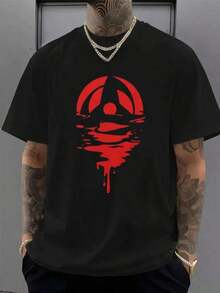 Viento de Sombra de Fuego!Itachi Mangekyo Sharingan, Sangrado, Camiseta Clásica con Estampado Abstracto Vintage de Personaje de Anime, Cuello Redondo, Manga Corta, Ajuste Elástico, Tejido de Punto, 180 g/m² - Ropa Multifuncional para Deportes, Senderismo y Actividades al Aire Libre| Camiseta minimalista| Tela de punto de algodón - Verde - Ver 1