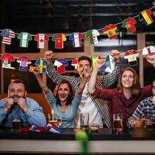 49 Pieces Of 2026 World Cup Party Decorations, World Cup Football Themed Flags, Field Decoration Supplies, Suitable For Outdoor, Party, Bedroom Decoration - Upgraded - View 3