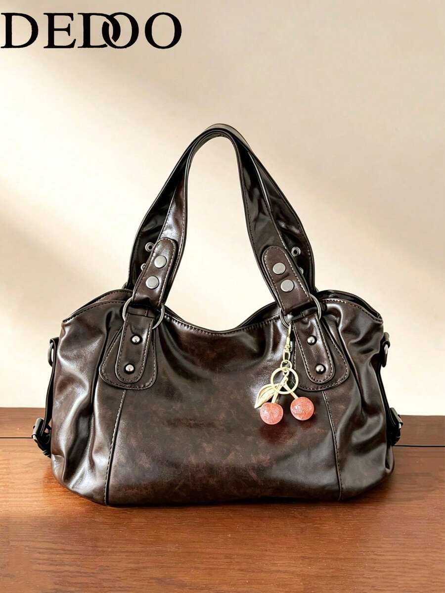 Dedoo 2026 High-Quality Luxury Designer Mother's Day Handbag, Large Capacity Solid Color Crossbody Bag