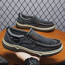 New Breathable Versatile Slip-On Casual Cloth Shoes, Comfortable Canvas Shoes - Grey - View 3