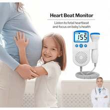 Baby Heartbeat Monitor Pregnancy, Fetal Doppler With Gel, High Sensitivity, Large Screen Display, Home Use Fetal Monitor, Gift For New Moms - màu xanh lá - Xem 4