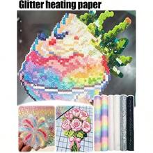 2026 New 6Pcs Holographic Ironing Paper, Glitter Fuse Bead Heat Resistant Melting Sheet Crafts, Beading Fabric(30x30cm/11.8x11.8) - C - View 2