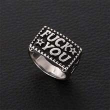 1pc Punk Style Silver Metallic Wire Letter Ring Valentine's Day Gifts For Wife, Girlfriend, And Mother, As Well As Holiday Gifts And Couple Jewelry GXD0 - 彩色 - 查看 13