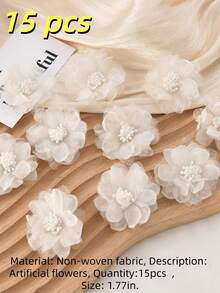 5/15pcs Artificial Orchid Flower Decor Sock Doll DIY Accessories Fabric Stickers, 7 Colors DIY Stickers, Suitable For Sewing, Handicrafts, Arts, Patchwork, Clothing, Hats And Bags Decoration - Multicolor - View 14