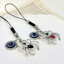 1pc Rhinestone Spider Personalized Sweet & Cool Phone Chain Charm, Creative Couple Style, Universal Smartphone, Personalized Pendant CCD Camera Keychain, Cute Style Phone Chain - Multicolor - View 2