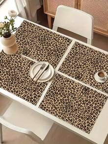 1pc Classic Leopard Print Linen Table Runner, Suitable For Holidays, Parties, Birthdays, Dinners, Kitchen & Dining Room Decor, Shoe Cabinet & Storage Cabinet Cover, All-Season Room Decor & Home Textile - Multicolor - View 15
