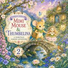 GDTME MIMI MOUS&THUMBELINA:1本成人與青少年著色本,可愛的米米鼠與拇指姑娘童話花園圖案。120gsm厚紙,24頁。透過著色緩解壓力。非常適合作為禮物、家居裝飾、家庭活動和派對贈品。 - 填色本 - 查看 2