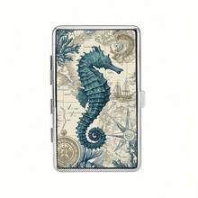 A Seahorse Sketch Artwork, With A Metal Casing That Is Moisture-Proof, And A Compartment For Easy Carrying, Making It Ideal For Personalized Collections. It Is Moisture-Proof And Pressure-Resistant, Compatible With Long Pipes, And Perfect As A Gift - 1 - View 5