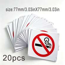 10/20pcs/Pack, 3-Inch No Smoking Sign PVC Stickers, 3x3 Inches, Suitable For Home, Business, Office And Restaurant, Indoor And Outdoor Use, Create A Smoke-Free Environment School Supplies - Creative Stickers - View 14