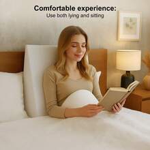 Wedge Cushion For Bed And Sofa – Memory Foam Back Support Pillow, Reading - White (65cm) - View 6
