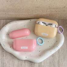 韓式簡約純色5色糖果+圓環耳機保護套 適用於AirPods Pro 3 新Pro 2 保護殼 Pro 可愛 Apple 4 簡約 3 個性化 1/2代 女款耳機保護套 春夏耳機套/生日禮物/節日禮物 - 彩色 - 查看 4