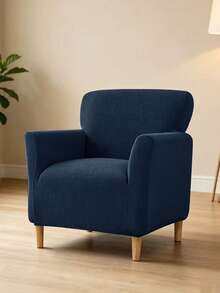 1 buah Sarung Sofa Kecil Bertekstur Kulit Jagung, Dekorasi Rumah, Sarung Sofa Sepanjang Musim, Menutupi Sofa Sepenuhnya, Penutup Debu, Cocok Untuk Kamar Tidur dan Ruang Belajar, Dekorasi Natal - biru laut - View 1