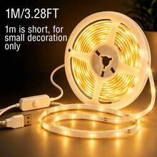 3.28-98.4FT Soft Warm Glow LED Strip, Easy Mount Decor Light, Portable USB Powered Lamp For Kitchen, Bedroom, Staircase, TV And Festival Ornament - Warm white light - View 12