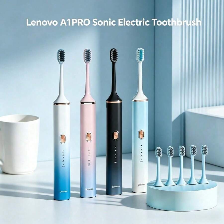 Lenovo A1PRO 聲波電動牙刷 磁浮聲波技術 多模式清潔 + 美白功能 適配學生日常口腔護理 - 彩色 - 查看 1