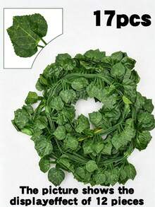 5/22pcs Artificial Grape Leaf Garland, Faux Green Grape Leaf Vine, Wedding Party Table Fireplace Bedroom Wall Decor, Spring Summer Home Decor Gift, Birthday Graduation Season. Due To Lighting And Equipment Differences, Product Color May Vary, Please Refer To The Actual Product Received. - Multicolor - View 11
