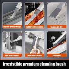 3pcs Set Kitchen Gap Cleaning Brush, 360° Flexible Soft Bristle Long Handle Toilet Gap Brush, Scratch-Resistant Cleaning Brush For Home, Hotel, Bathroom, Window Track, Tile Grout, Kitchen, Bathroom Toilet, Narrow Gap Cleaning Tool - White - 2pcs - View 5