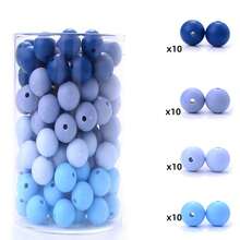 40Pcs Silicone Round Beads Set, 12mm Small Colorful Assorted Combination, Suitable For DIY Creative Bracelets, Necklaces, Backpack Charms And Other Creative Handicrafts - Multicolor - View 11