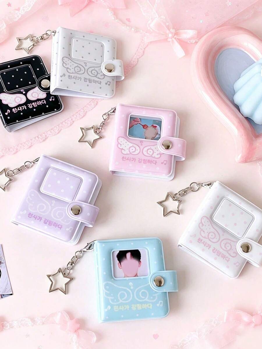 1 chiếc hộp đựng ảnh thẻ mini Small Wings Mini Album, khay sắp xếp ảnh chân dung học sinh, hộp đựng thẻ mini cho fan hâm mộ ngôi sao