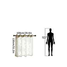 Cortina transparente para exterior com estampa de folhas de outono (1 peça), com design de argolas na parte superior, ideal para gazebo, pátio e varanda. - Branco - Ver 18