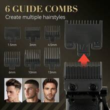 Hatteker 1pc Charging Base Hair Clipper, Home Electric Hair Trimmer With Adjustable Speed, LCD Display Electric Shaver - View 8