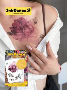 1 Set Temporary Tattoo Stickers, Realistic Tattoo Effect, Waterproof, Rose Pattern, Body Art, Rich Colors, Easy To Apply And Remove, CSD005 - Multicolor - View 7