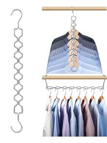 Gantungan Baju Ajaib Berlapis-lapis, Gantungan Baju Logam Hemat Ruang yang Dapat Ditumpuk, Cocok untuk Lemari Pakaian, Kamar Tidur, dan Pengorganisasian Pakaian di Kamar Asrama - MultiWarna - View 5