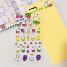 1pc Cute Rabbit 3D Crystal Embossed Sticker, INS Style Decorative Sticker, Perfect Easter Gift And Party Favor For Holiday And Daily Decoration - Multicolor - View 5