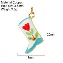 1pc Colorful Small Fish Pendant Boot Shape Suitable For Necklace Bracelet Anklet, Fits Vacation Daily Wear, Summer Versatile Accessory - Multicolor - View 24