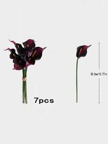 1/4/7/8/10支人造馬蹄蘭仿真花束，適合婚禮、派對、花園裝飾，可用於客廳、臥室、餐桌、辦公室裝飾，居家裝飾花卉，情人節、生日、畢業禮物 - 紫色 - 查看 9