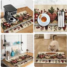 1pc Vintage Heart-Shaped Berry Plaid Dish Drying Mat, Highly Absorbent, Beautifies Dining Table, Coffee Bar, Kitchen Counter, Multipurpose Drainage Pad, Home Gift, Tabletop Decor - XYLSD-421 - View 11