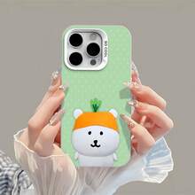 Oso Napo blanco con temática de zanahoria naranjafunda de teléfono Fundas compatibles con ,Apple,VIVO,OPPO,,, y Honor.Fabricadas en silicona TPU,ofrecen protección contra golpes y caídas.correa para celular - Blanco - Ver 2
