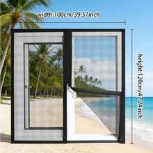 Zippered Mesh Screen, Mosquito & Insect Proof Net, Wind & Pest Proof Net With Zipper, Easy Installation Without Drilling, Year-Round Protection - Black Border - View 3