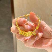 1件新中式五帝錢葫蘆金手鍊，磨砂葫蘆盤繞珠飾手鍊，招財納福復古百搭手鍊 - 葫蘆手鍊 - 查看 4