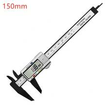 Digital Carbon Fiber Caliper, Vernier Measuring Tool, 150mm High Precision Digital Ruler For Length Measurement - Digital Black - View 7