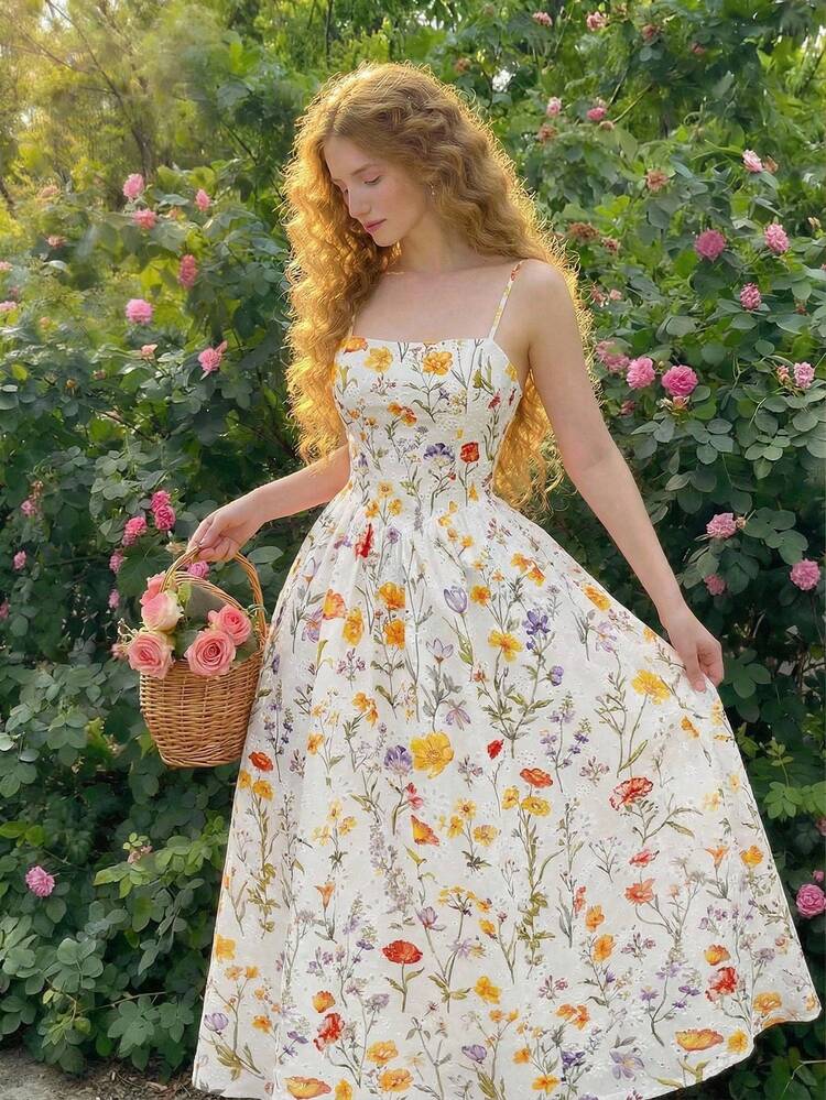 fsvsSHEIN MOD Vestido de mujer con estampado floral romántico y de modasdvs ANSV - Multicolor - Añade 1